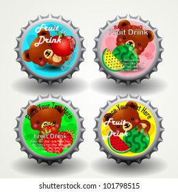 Bottle caps of fruit drink