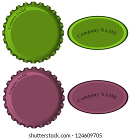 Bottle caps with label in colors collection