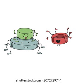 Tapones de frasco - una etiqueta adhesiva para papelera de reciclaje (ilustración vectorial)
