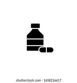 Bottle and capsule icon template. Vector illustration  