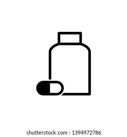bottle and capsule icon in trendy flat design