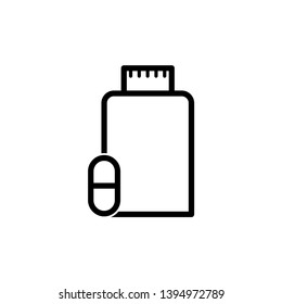 bottle and capsule icon in trendy flat design