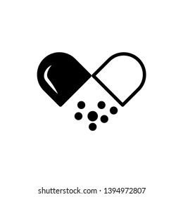 bottle and capsule icon in trendy flat design