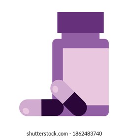 bottle with capsules drugs icon vector illustration design