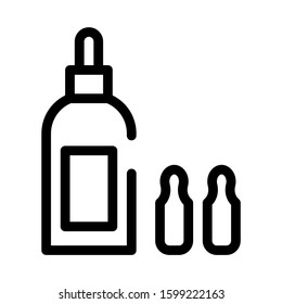 Bottle Capsules Icon Vector. Outline Bottle Capsules Sign. Isolated Contour Symbol Illustration