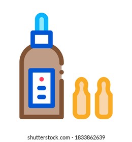 Vector de iconos de las cápsulas de frasco. Signo de contorno de las cápsulas de frasco. Ilustración de símbolo de contorno aislado