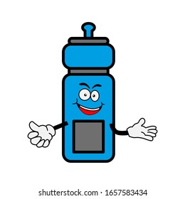 Bottle cartoon character facial expressions vector illustration