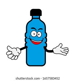 Bottle cartoon character facial expressions vector illustration