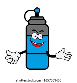 Bottle cartoon character facial expressions vector illustration