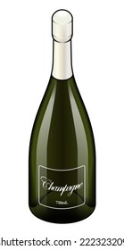 A bottle of champagne.