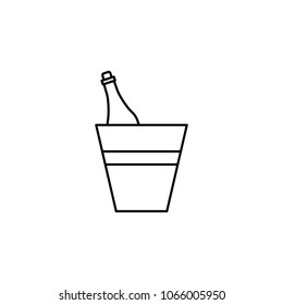 a bottle of champagne in a bucket icon. Element of otel and motels for mobile concept and web apps. Thin line icon for website design and development, app development. Premium icon on white background