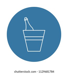 a bottle of champagne in a bucket icon. Element of hotel icons for mobile concept and web apps. Badge style a bottle of champagne in a bucket icon can be used for web and mobile on white background