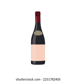 Bottle of champagne cartoon illustration. Champagne. Trip to Paris, beverage. France concept