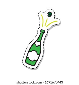 icono del doodle de champán, ilustración vectorial
