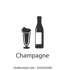 Bottle of champagne icon. Element of drink and food icon for mobile concept and web apps. Detailed Bottle of champagne icon can be used for web and mobile