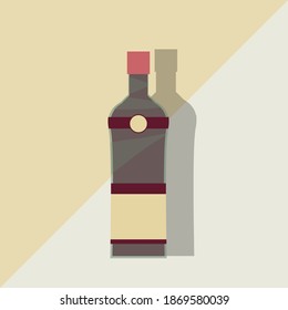 A bottle of champagne icon vector.