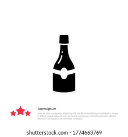 botella de champán icono. Ilustración del vector EPS 10.