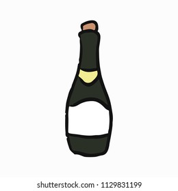 A bottle of champagne illustration