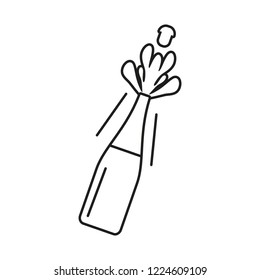 bottle of champagne isolated icon