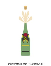 bottle of champagne isolated icon