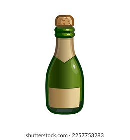 Bottle of champagne Large size icon of emoji cocktail 