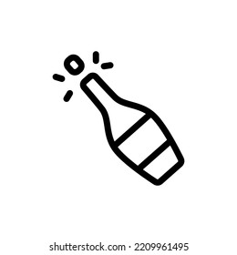 Flasche Champagner Linie Symbol, bearbeitbarer Strich, Vektorgrafik hohe Qualität für UI.