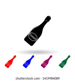 a bottle of champagne multi color icon. Elements of drink set. Simple icon for websites, web design, mobile app, info graphics