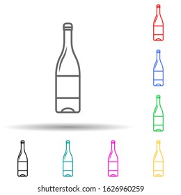 a bottle of champagne multi color style icon. Simple thin line, outline vector of bottle icons for ui and ux, website or mobile application