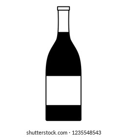 bottle champagne on white background