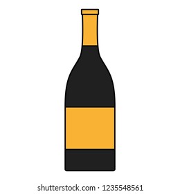 bottle champagne on white background
