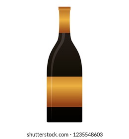 bottle champagne on white background