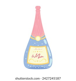 Flasche Champagner auf weißem Hintergrund