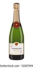 a bottle of champagne on a white background vector