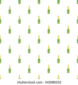 Bottle of champagne pattern. Cartoon illustration of bottle of champagne vector pattern for web