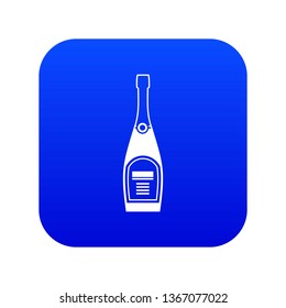 Bottle of champagne in simple style isolated on white background vector illustration