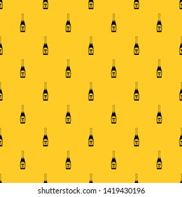 Bottle of champagne in simple style isolated on white background vector illustration
