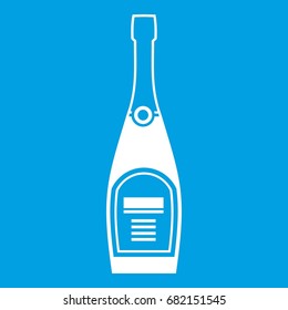 Bottle of champagne in simple style isolated on white background vector illustration