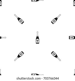 Bottle of champagne in simple style isolated on white background vector illustration