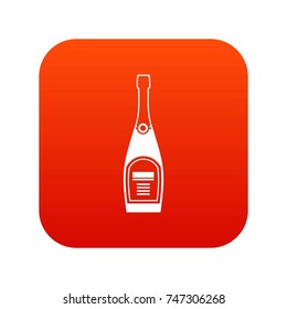 Bottle of champagne in simple style isolated on white background vector illustration