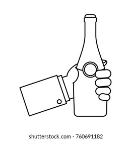 bottle champagne vector illustration