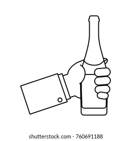 bottle champagne vector illustration
