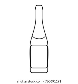 bottle of champagne vector illustration