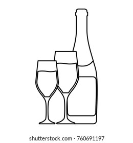 bottle of champagne  vector illustration