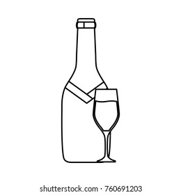 bottle of champagne  vector illustration