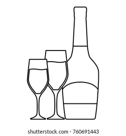 bottle of champagne  vector illustration