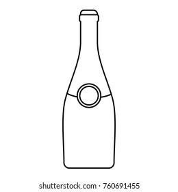 bottle  of champagne  vector illustration
