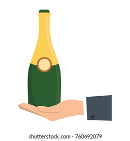 bottle champagne  vector illustration