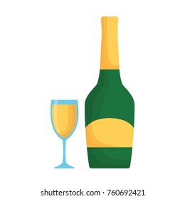 bottle champagne  vector illustration
