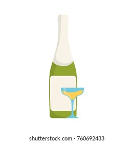 bottle champagne  vector illustration