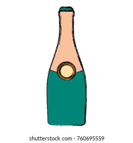 bottle champagne vector illustration